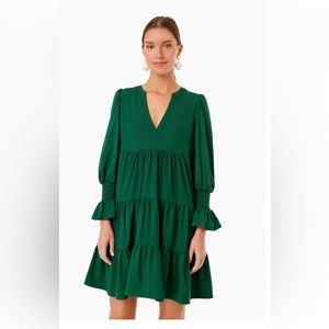 Tuckernuck -Hunter Green Crepe Kenzo Dress